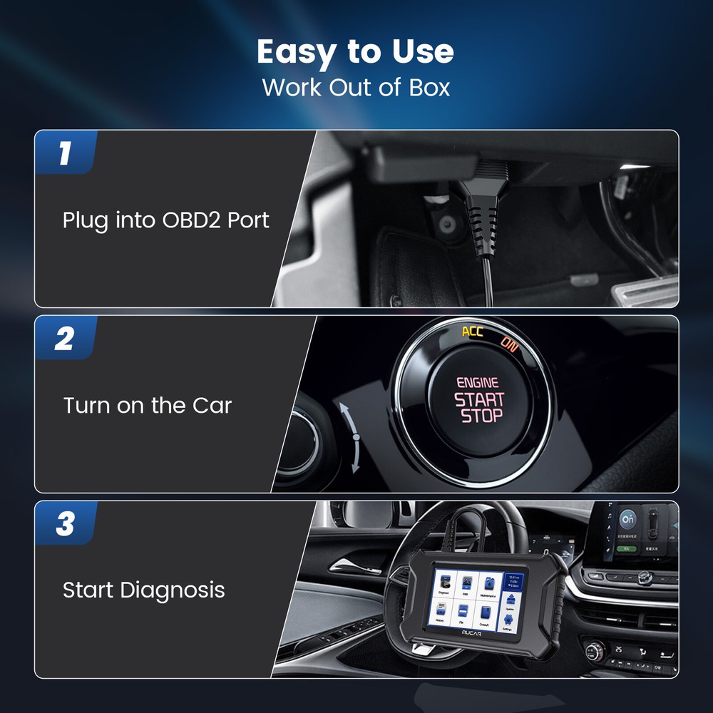 MUCAR CS6 Full OBD2 Diagnostic Scanner ABS SRS TPMS Engine 6-Systems Scan Tool