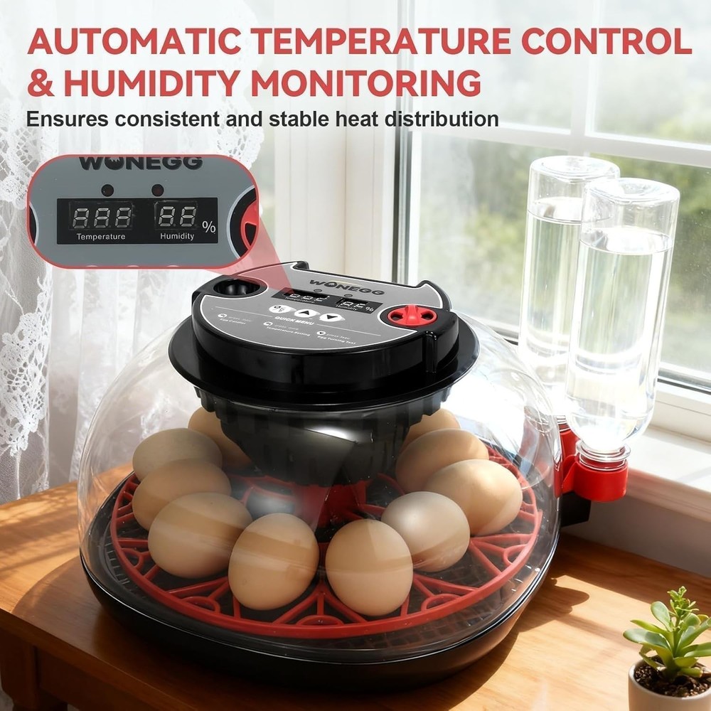 Gen II - 12 Egg Automatic Incubator, Two-Stage Humidity with Auto-Refill & St...