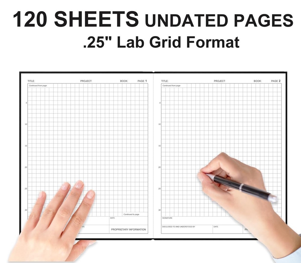Engineering Notebook/Lab Notebook - 120 Pages Engineer Graph Paper Notebook w...