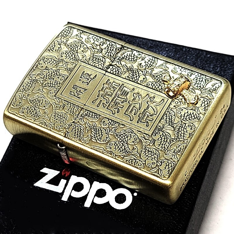 Zippo Magic Mallet Good Luck Brass Satin One Sided Processing Lighter Regular
