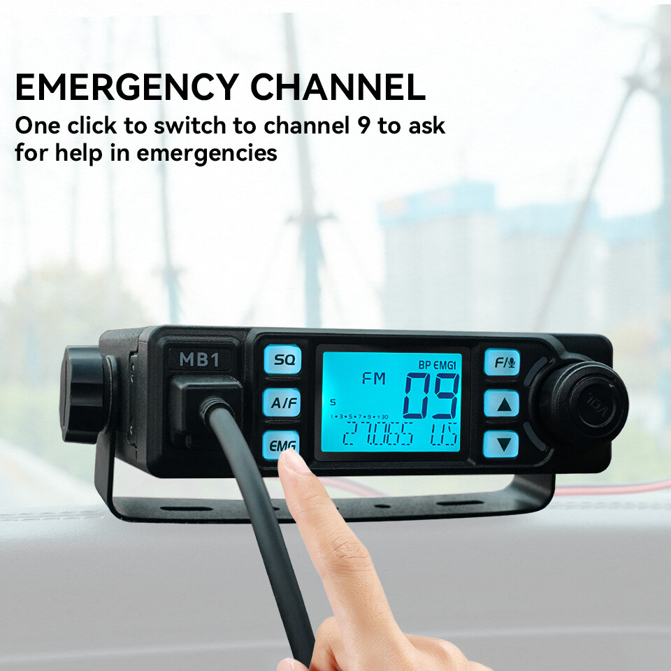 Retevis MB1 CB Radio Dual-Mode AM/FM,12V/24,4 W,40Channel +MR500 CB Antenna