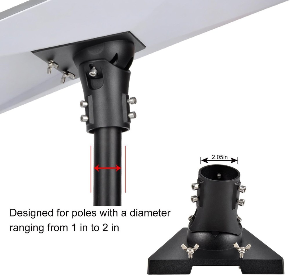 Compact Adjustable Mount for Satellite Dish with Horizontal and Vertical Control