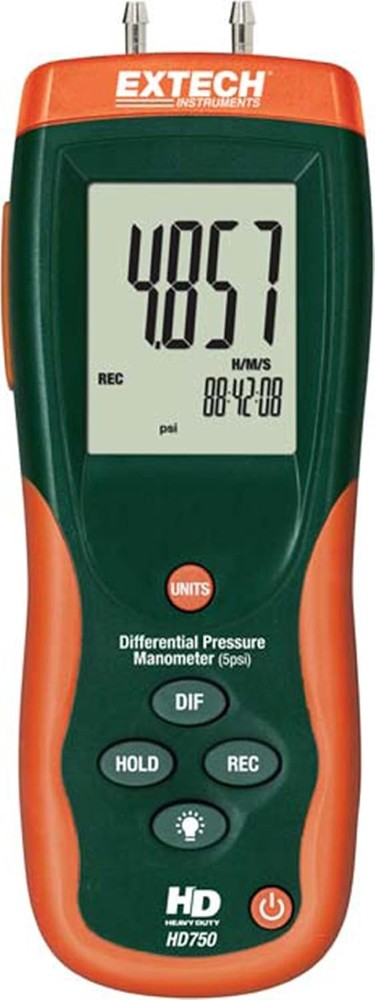 Extech HD750 Differential Pressure Manometer - 5PSI