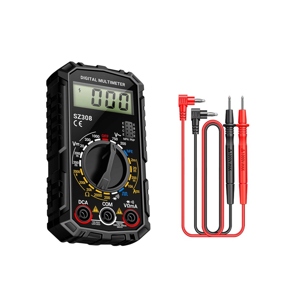 Digital LCD Multimeter Volt Ohm Meter for AC DC Voltage and Current Measurement