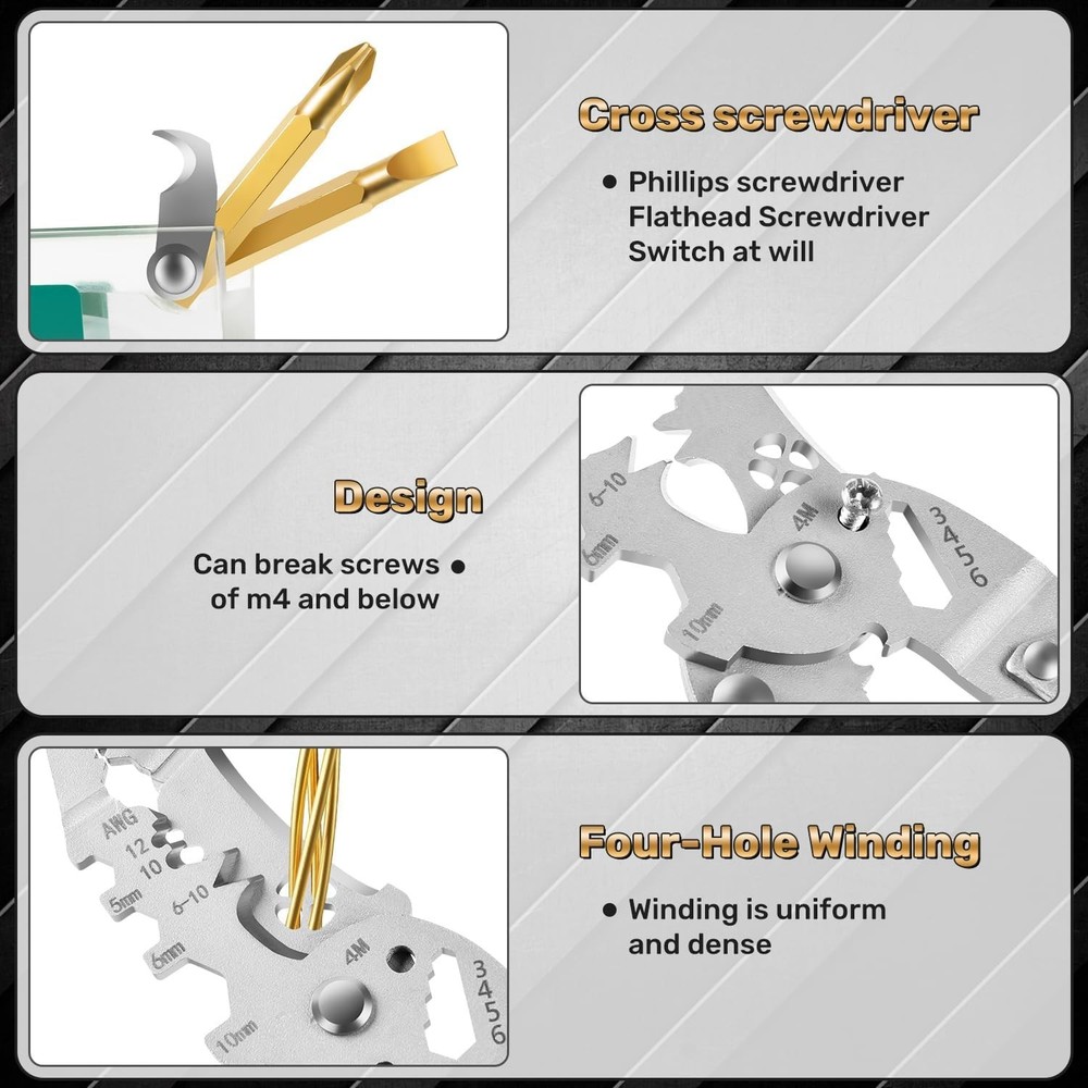 DIY Portable Multi-Functional Fold Wire Stripper Scissor With Electrical Test US