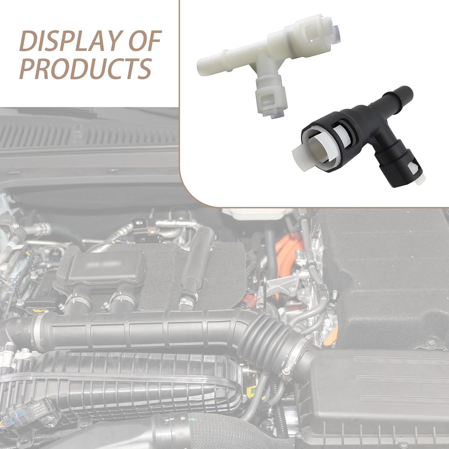 2 PCS Heater Core Hose Connector, Durable Plastic Material Hose Tee Connector, U