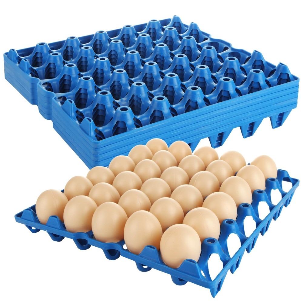 12PCS Plastic Egg Trays Egg Crates, Stackable Eggs Cartons Egg Flats, Each Ho...