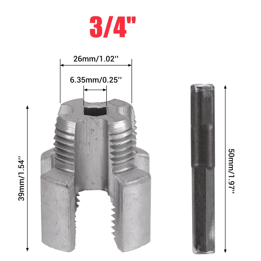 Integrated Internal & External Pipe Threading Tool For 1/2'' + 3/4'' Water Pipe