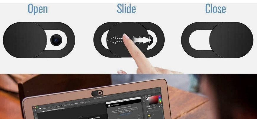 Qty 2 - Webcam Camera Cover - Slider Blocker for Laptops / Tablets