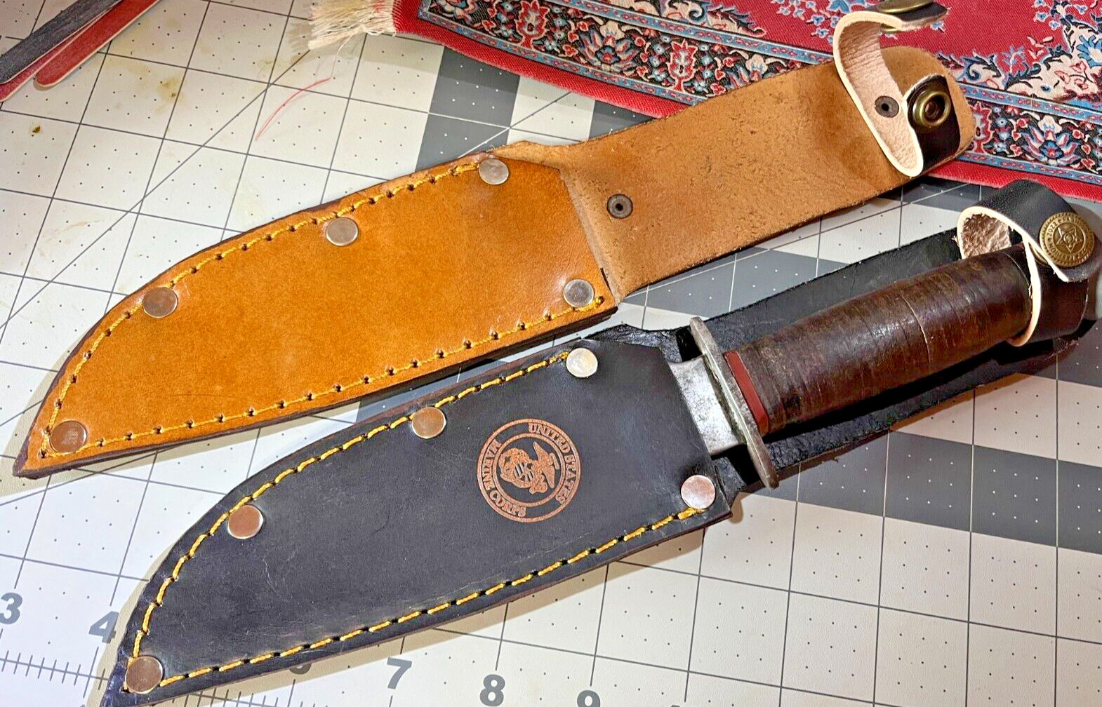 SHEATH ONLY FOR PAL RH-36, REMINGTON, and other hunting Knife NAVY, USMC, PLAIN