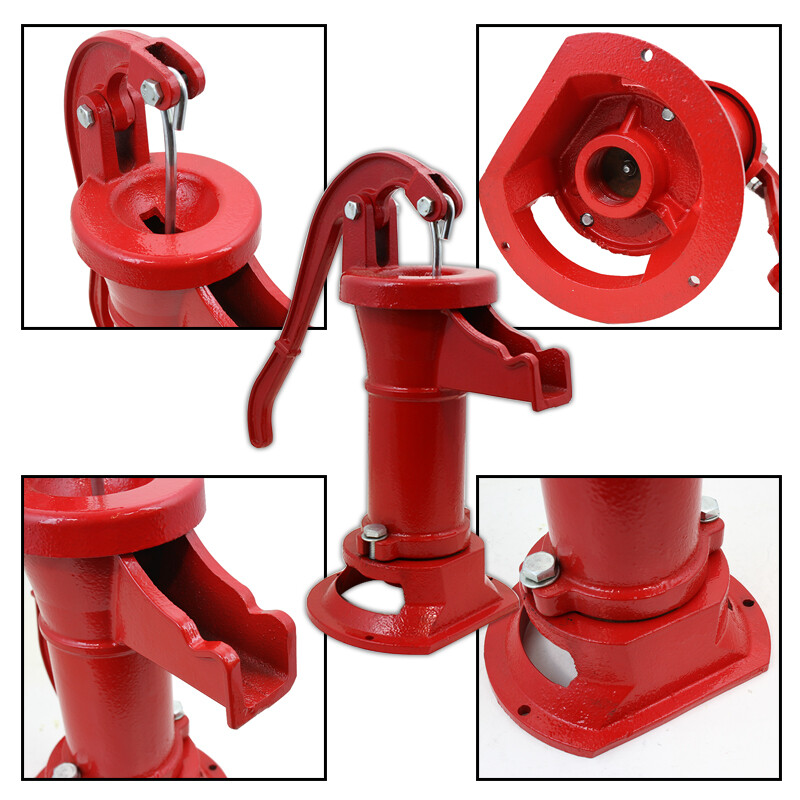 XtremepowerUS Antique Pitcher Hand Pump Red Operated 25' Outdoor Patio Water