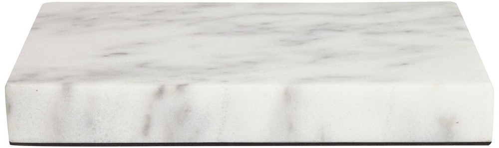 White Marble 9 1/2" x 6 1/2" x 1" Rectangular Lamp Riser