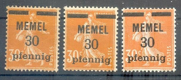 Memel 21x+y+z** MNH POSTFRESH