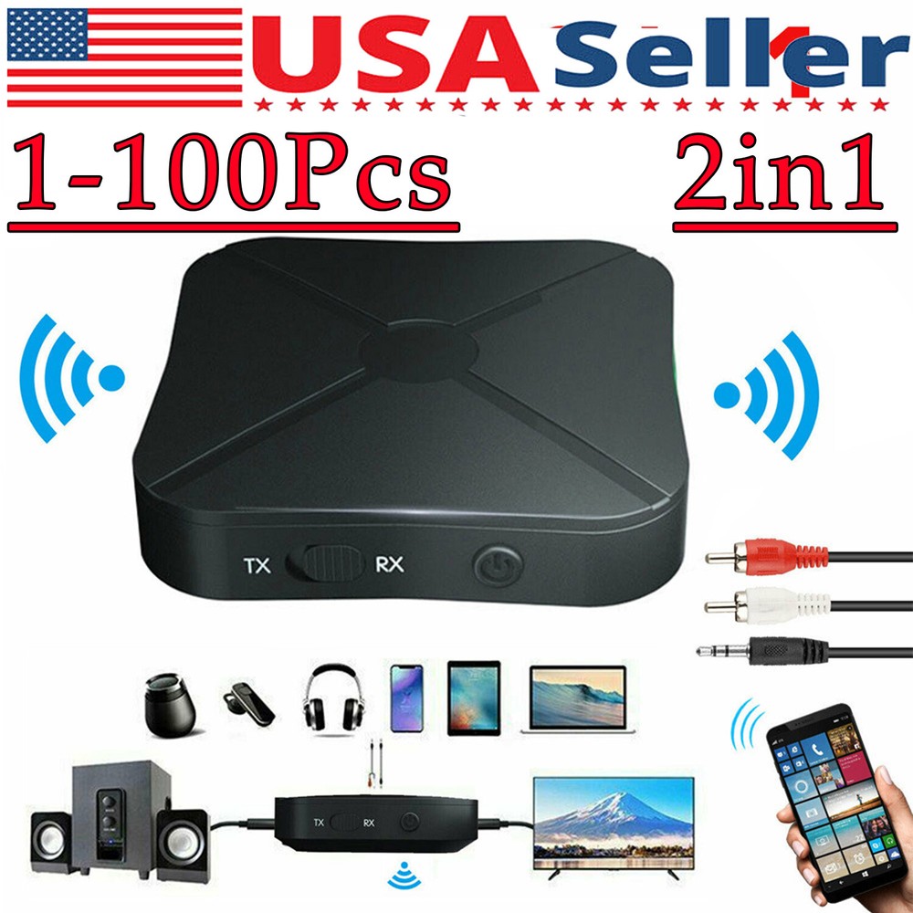 2in1Bluetooth Transmitter Receiver Wireless Adapter TV Home Stereo A2DPAudio Lot
