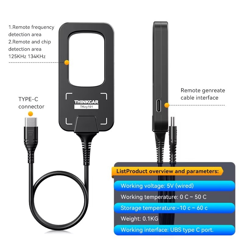 THINKCAR TKEY101 Car kёy Programmer Remote Maker for MUCAR 892BT/THINKSCAN 689BT
