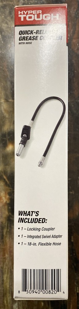 Hyper Tough Quick Release Grease Coupler With 18” Hose New