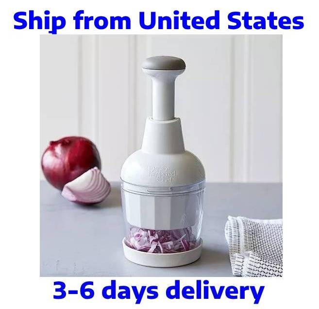 Pampered Chef Push Function Food Chopper - White- FREE SHIPPING FROM USA