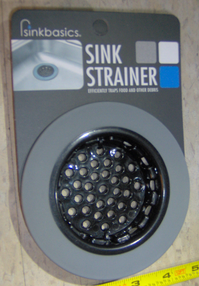 Sinkbasics KITCHEN SINK Rubber BASKET Drain sink basic GRAY grey STRAINER 41898