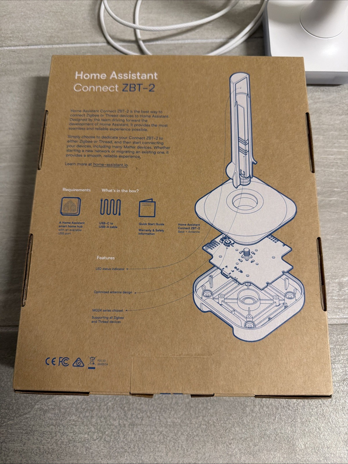 Home Assistant Connect ZBT-2 Zigbee / Thread USB-A Hub Antenna