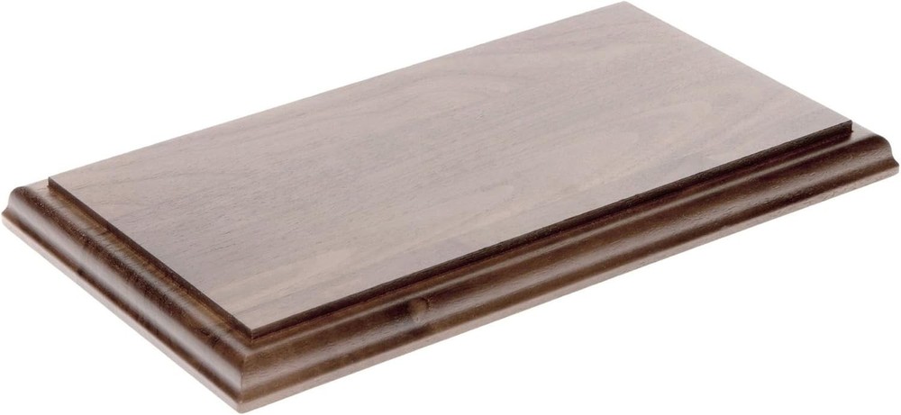 Solid Walnut Rectangular Wood Display Base with Ogee Edge, 9.75" W x 4.5" D x...