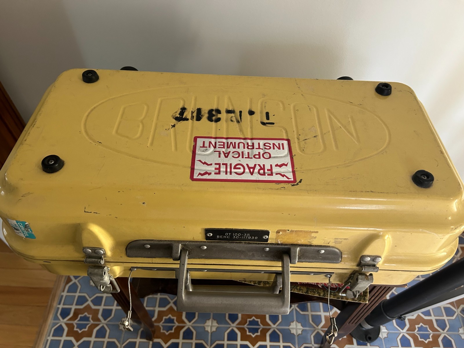 Brunson transit 76-RH with right angle eye piece,light source & tripod