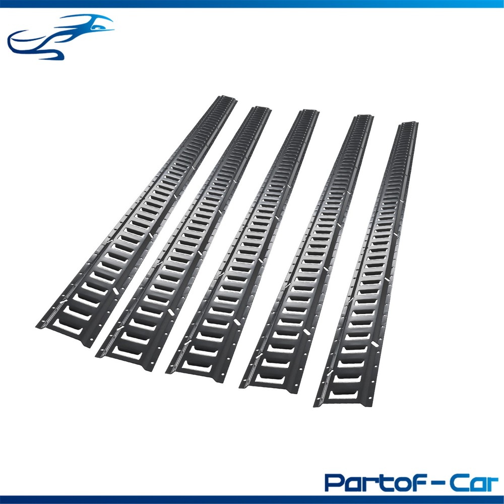 Black 5 Pack 96" E Track Rail Sections For Large Trailers And Vans Tie Down