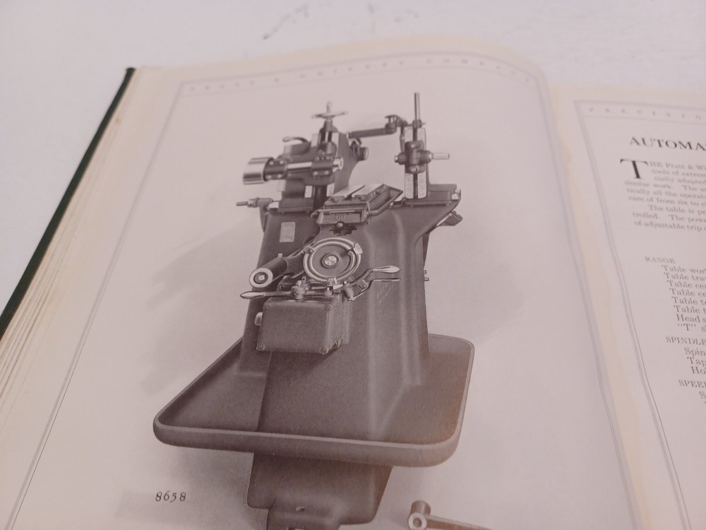 Pratt & Whitney Company Precision Machine Tools Hardback Inventory Catalog c1917