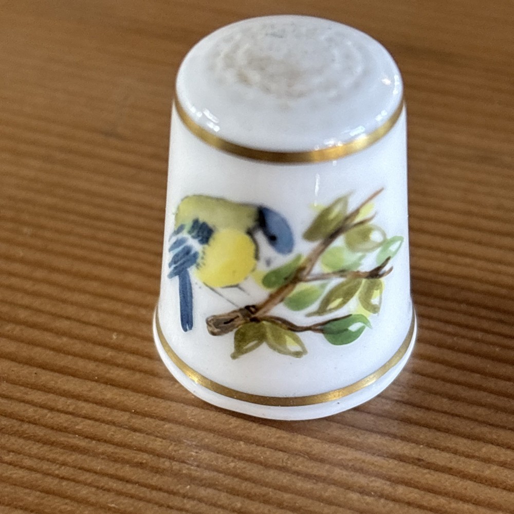 Royal Worcester Hand Painted Thimble,  with Bird