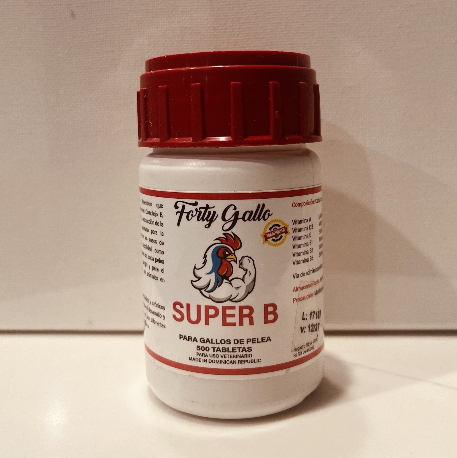 Gallo Fuerte Super B Vitamin 500 Tablets