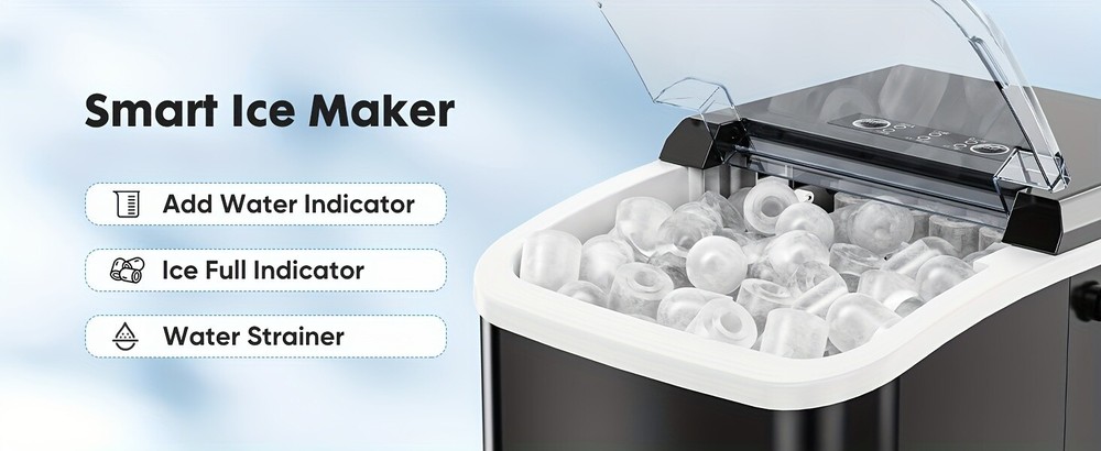 Home Ice Maker Fast, 2 Sizes Bullet - shaped, Self - cleaning for Various Scenes