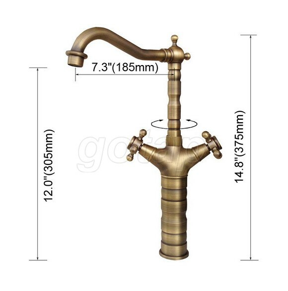 Vintage Retro Antique Brass Swivel Spout Kitchen Sink Faucet Mixer Tap