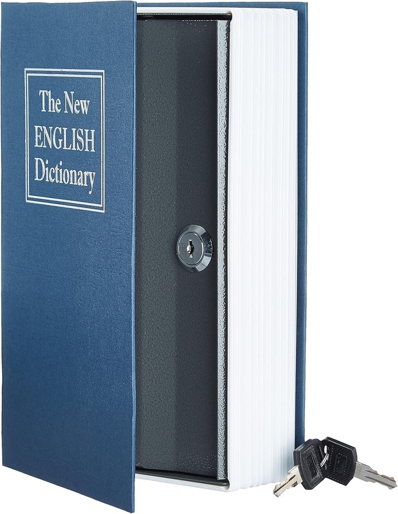 Large Portable Book Safe with Key Lock - Secure and Stylish Storage Solution