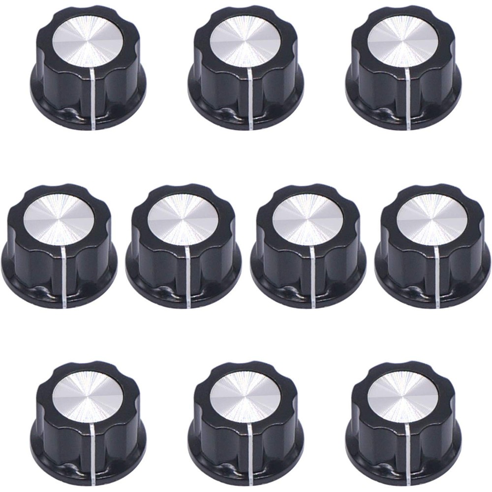 Silver Tone Potentiometer Knobs