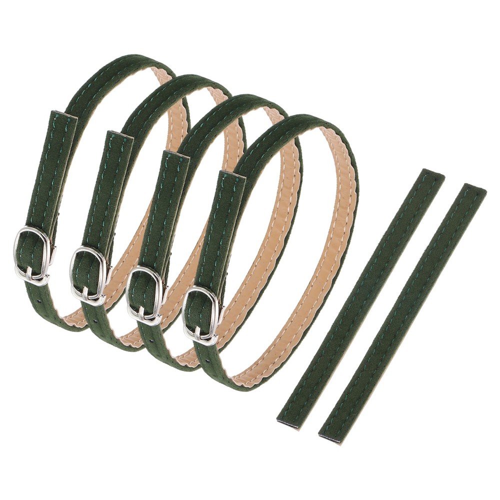 2 Pair Replacement Ankle Strap for Heels Shoe Bands, Suede Dark Green