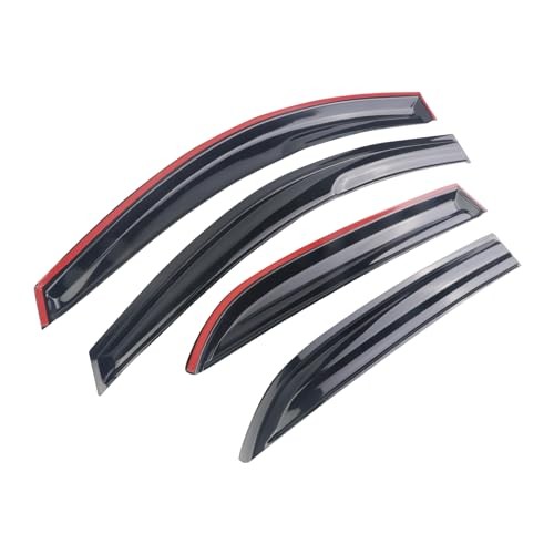 Black Outside Mount Window Rain Guards Compatible with 2018-2023 Kia Rio
