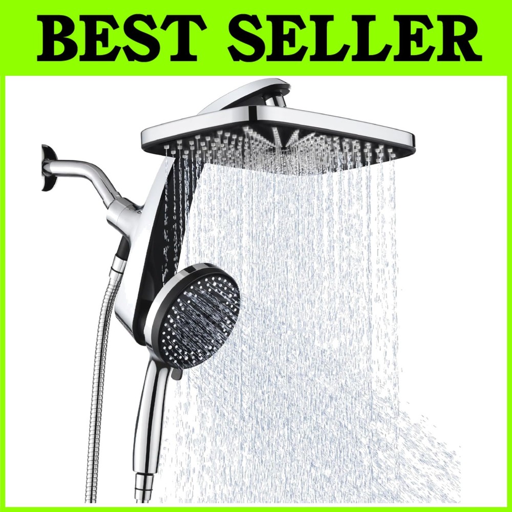 High Pressure Shower Head Set: Handheld Spray, Fixed Head