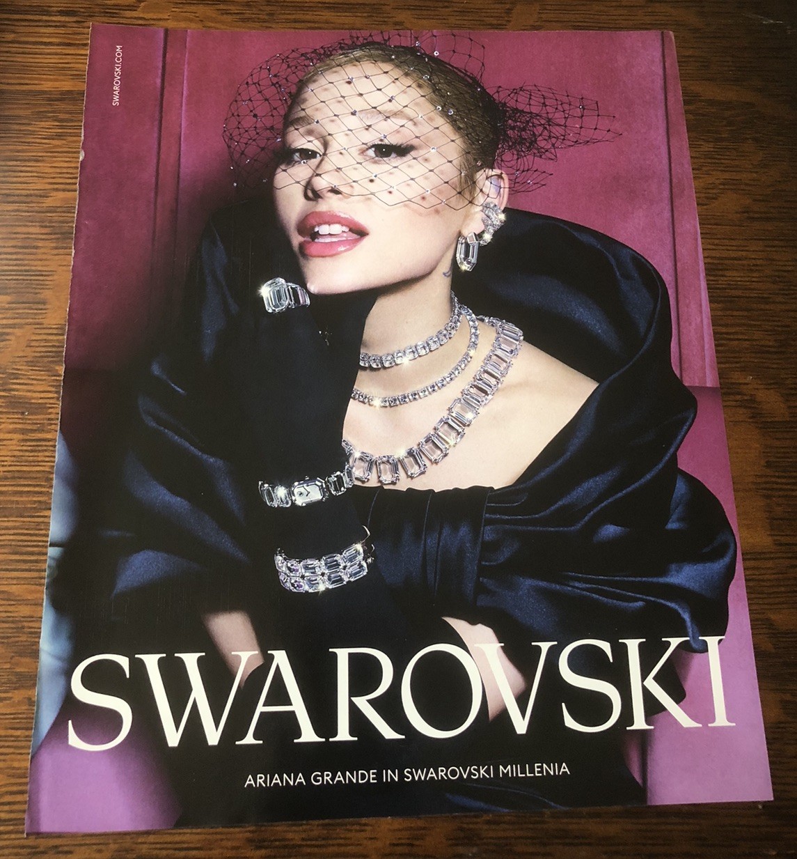 Ariana Grande in Swarovski - Magazine Full Page Print Jewelry Ad