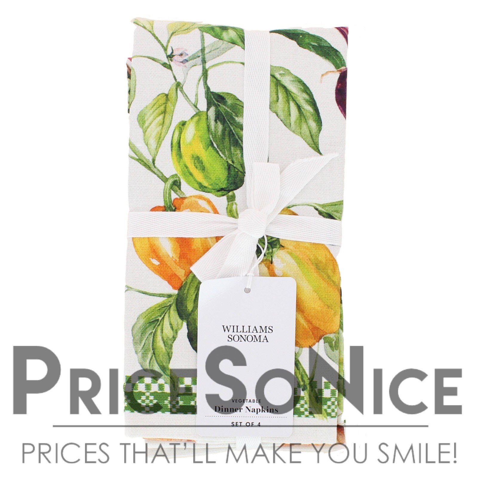 Williams Sonoma Garden Vegetable Napkins, Set of 4 MSRP $50
