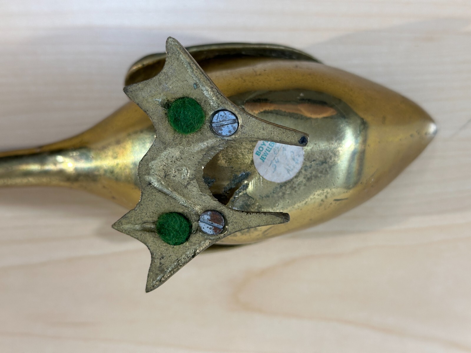 Brass Goose Duck Trinket Dish, Removable Wings, Boyd Jewelers RARE