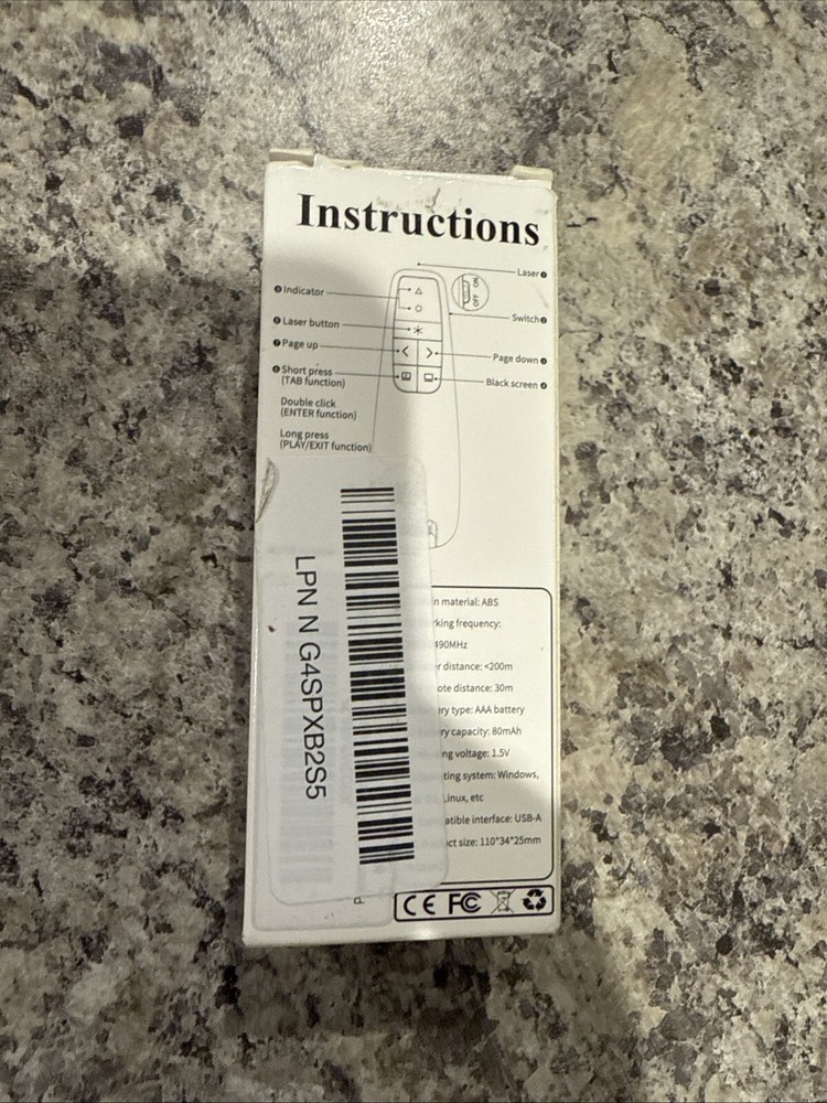 Wireless Presenter Multifunctional Presentation Clicker -Black