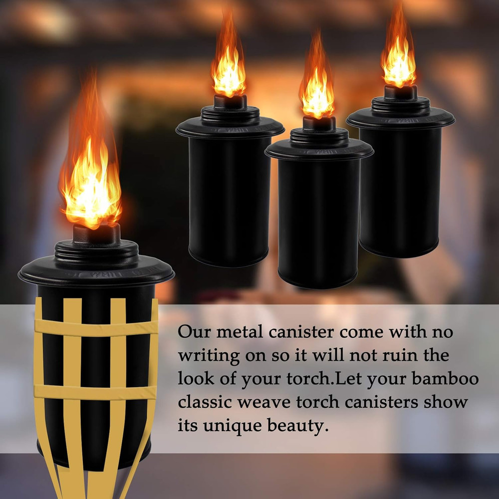 Torch Replacement Canisters, Bamboo Lantern Refillable Torches, Decorative Torch