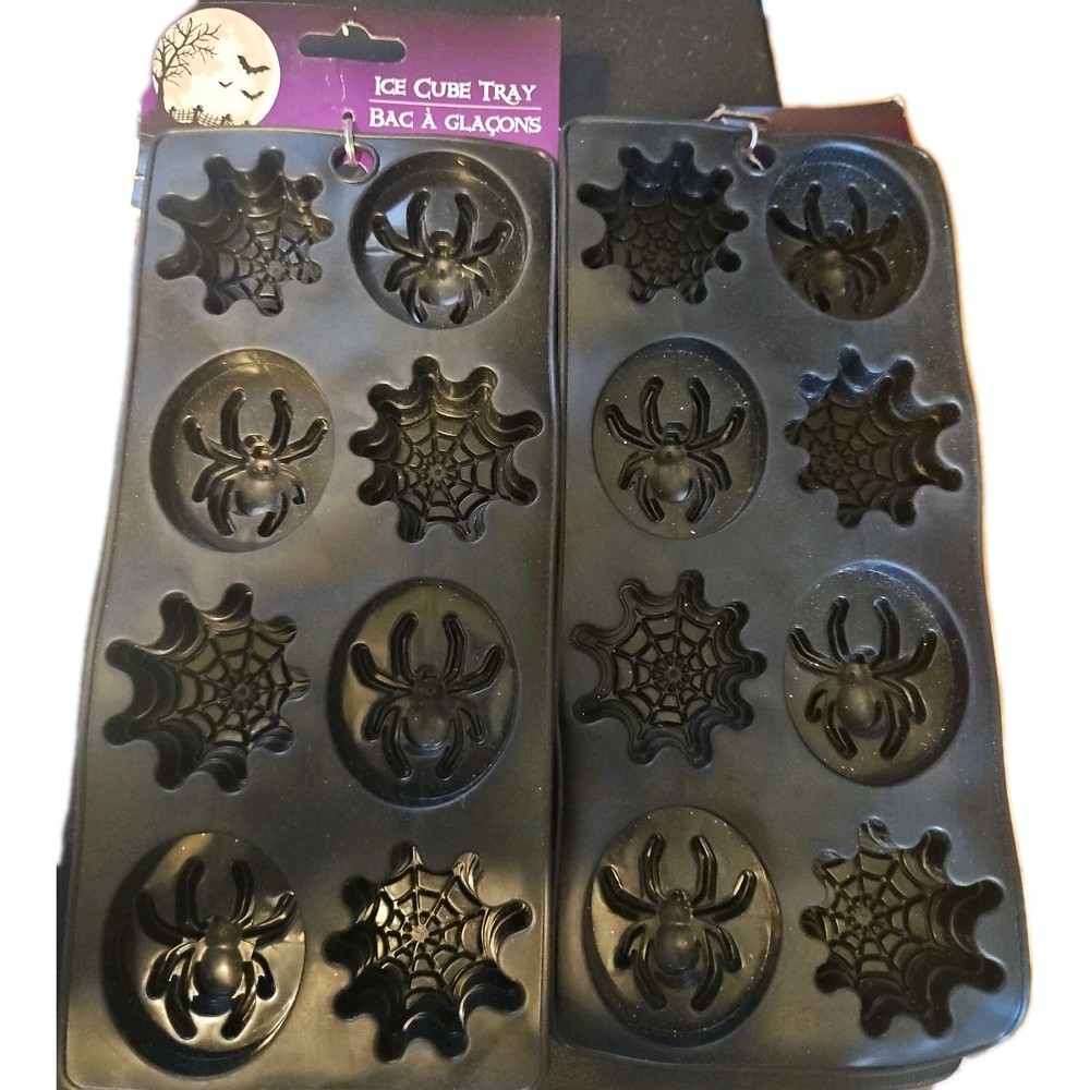 2-PACK ICE CUBE TRAY-SPIDER & WEBS-NEW!!