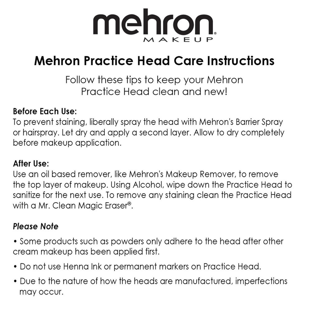 Mehron’s Face Painting Practice Head