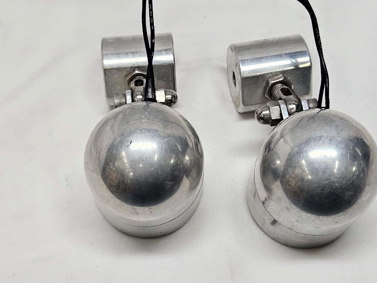 Vintage Pair Motorcycle Bullet Halogen Driving Lights 12V