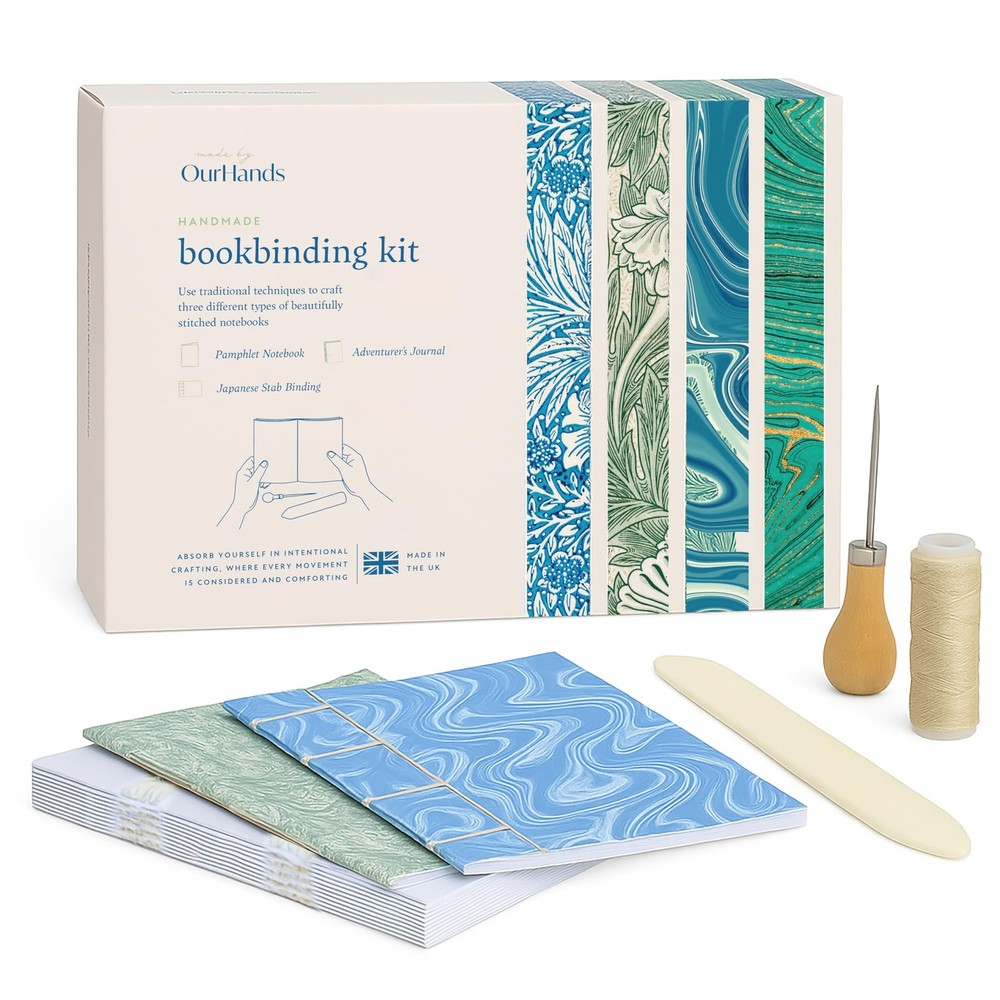Bookbinding Kit DIY Kit to Create Custom Soft-Cover Notebooks - Includes Mate...
