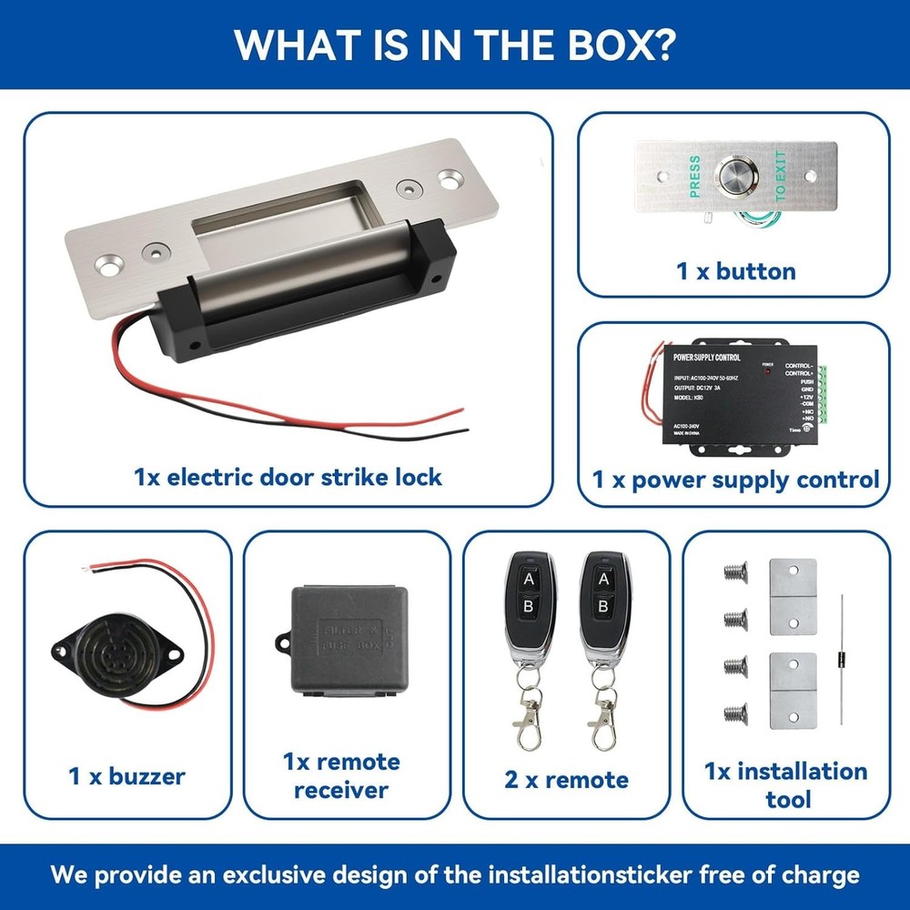 Access Control Electric Strike Door Lock Fail-Secure/Fail-Safe Kit System