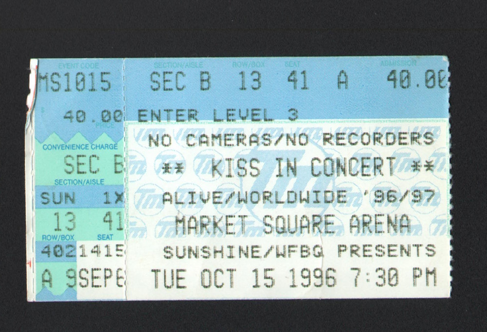 KISS & DEFTONES CONCERT TICKET STUB OCT 15 1996 MARKET SQUARE ARENA INDIANAPOLIS