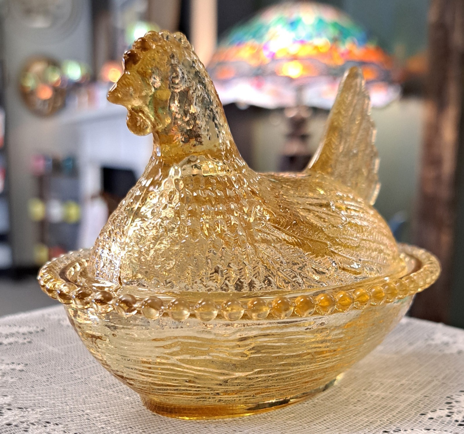 SET OF 3 Hen On Nest Roses Closet W/ Box & Sticker Limited # Small Indiana Style