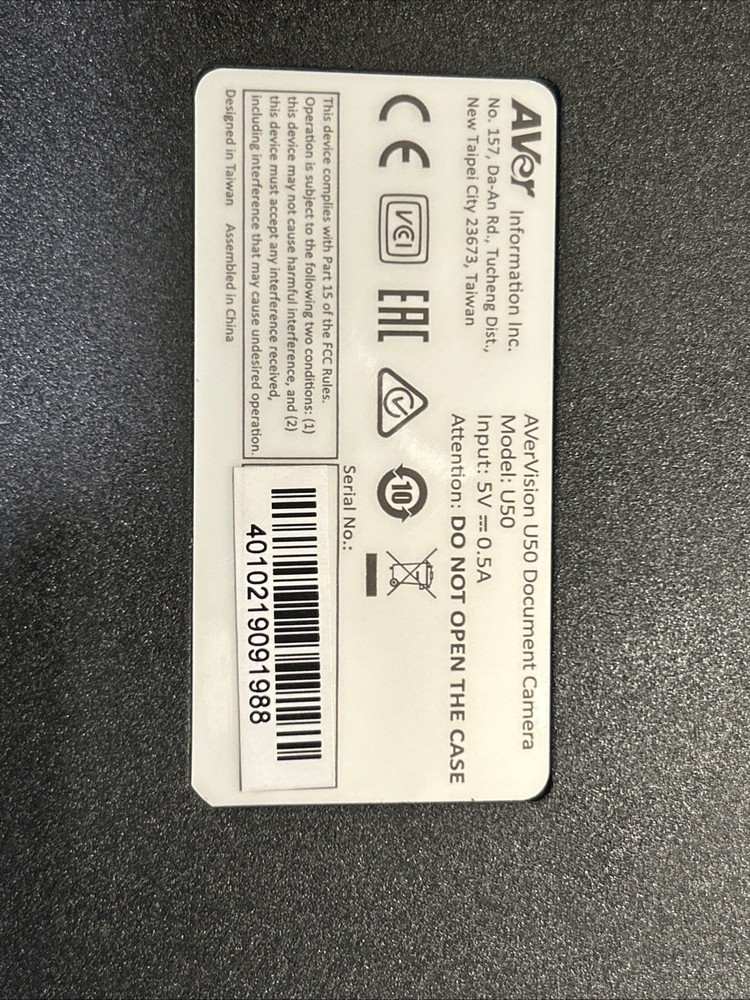 AVerVision U50 Visualizer Projector AVer Document Camera Full HD 1080p USB NEW