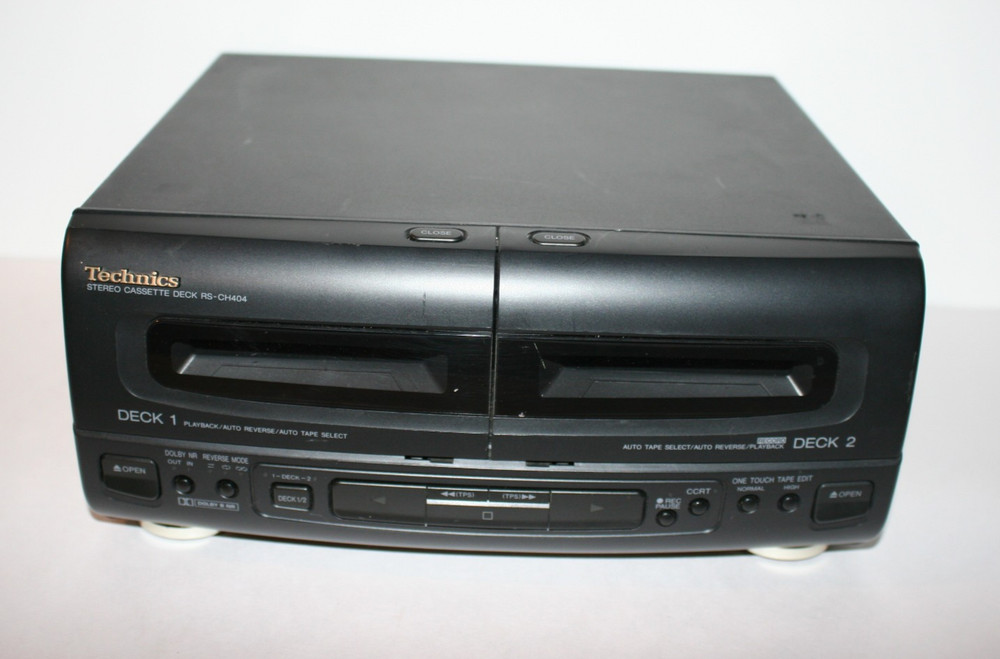 Technics RS-CH404 Stereo Cassette 2 Deck Black, No Cable Untested